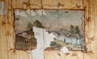 Antigo fresco na reitoral de Santa Mariña de Ribeira
